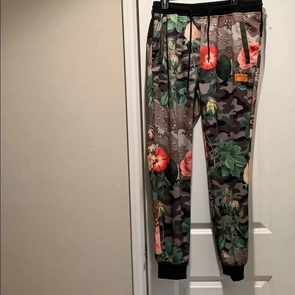 Reason Green Floral  Print Jogger Sweatpants Small NWT - Picture 2 of 9